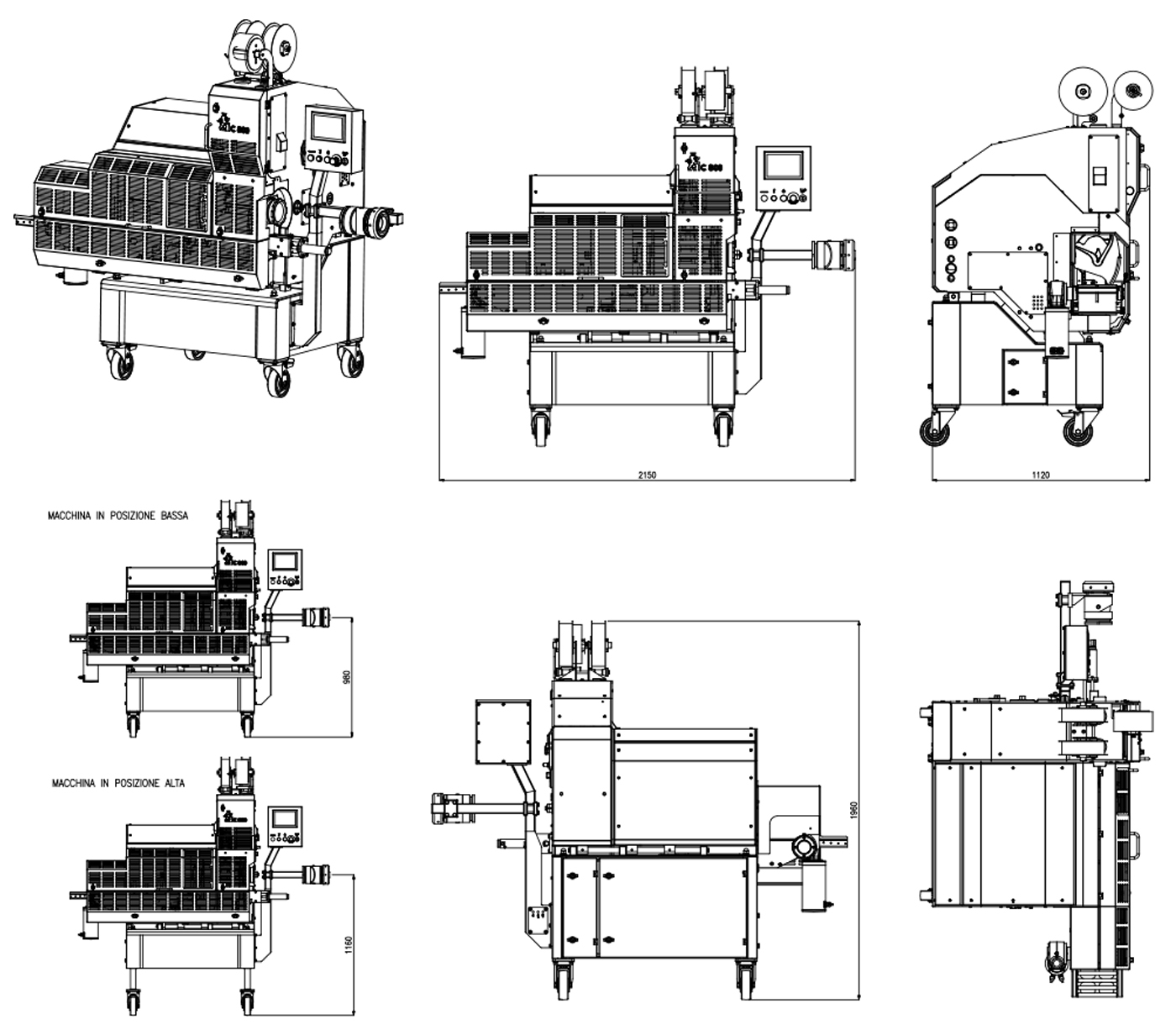 infographic of techinal data, machine: IC 800